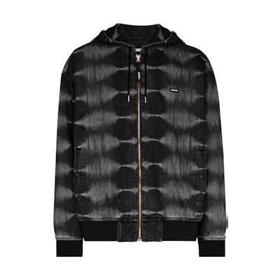 NBHD Tie-Dye Print Hoodie Jacket Unisex - Black 221YTNHJKM-04BLACK