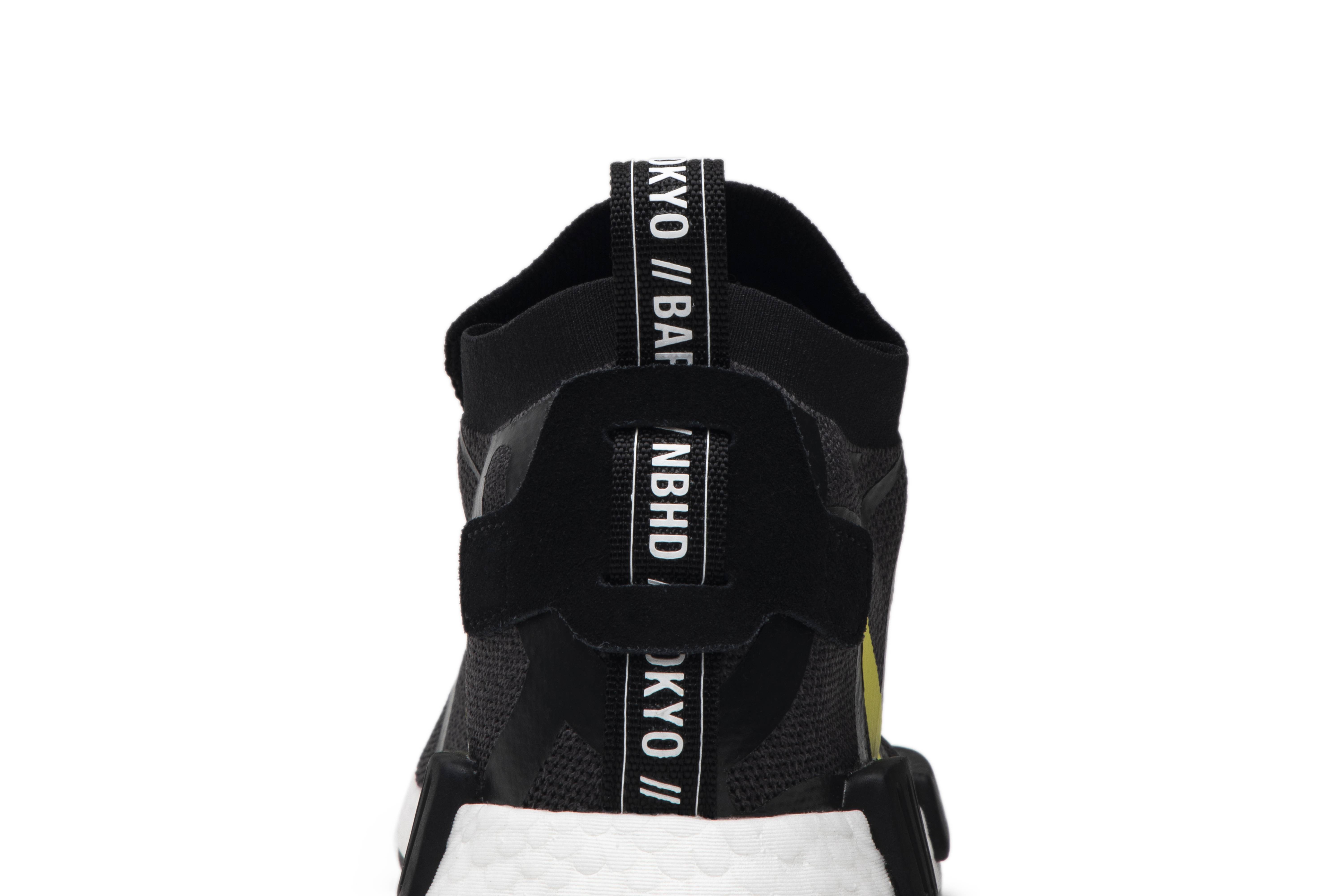 Sizing NEIGHBORHOOD x A Bathing Ape x adidas NMD_TS1 'Stealth' EE9702