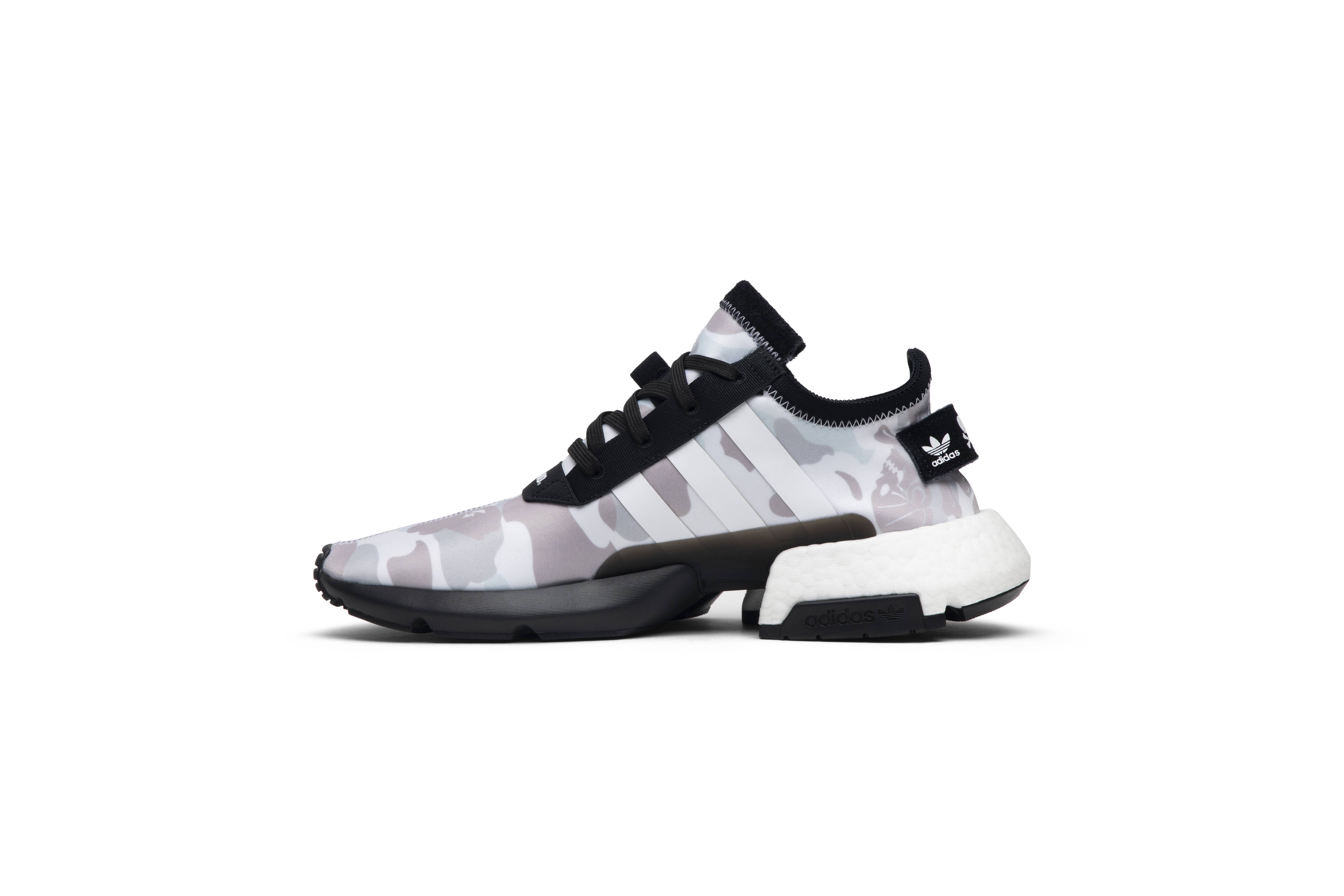 Lookbook NEIGHBORHOOD x A Bathing Ape x adidas POD-S3.1 'Camo' Kolaborasi Sneakers EE9431