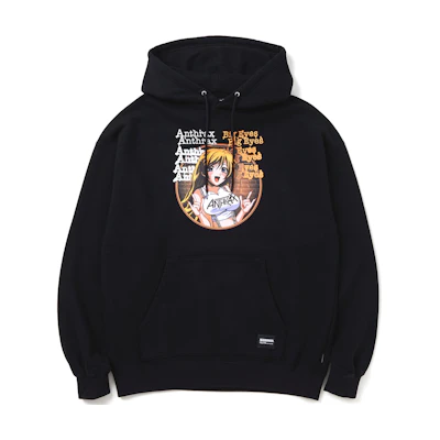 NBHD ANTHRAX FW23 Band Graphic Hoodie Unisex Black 232UWNH-CSM01S