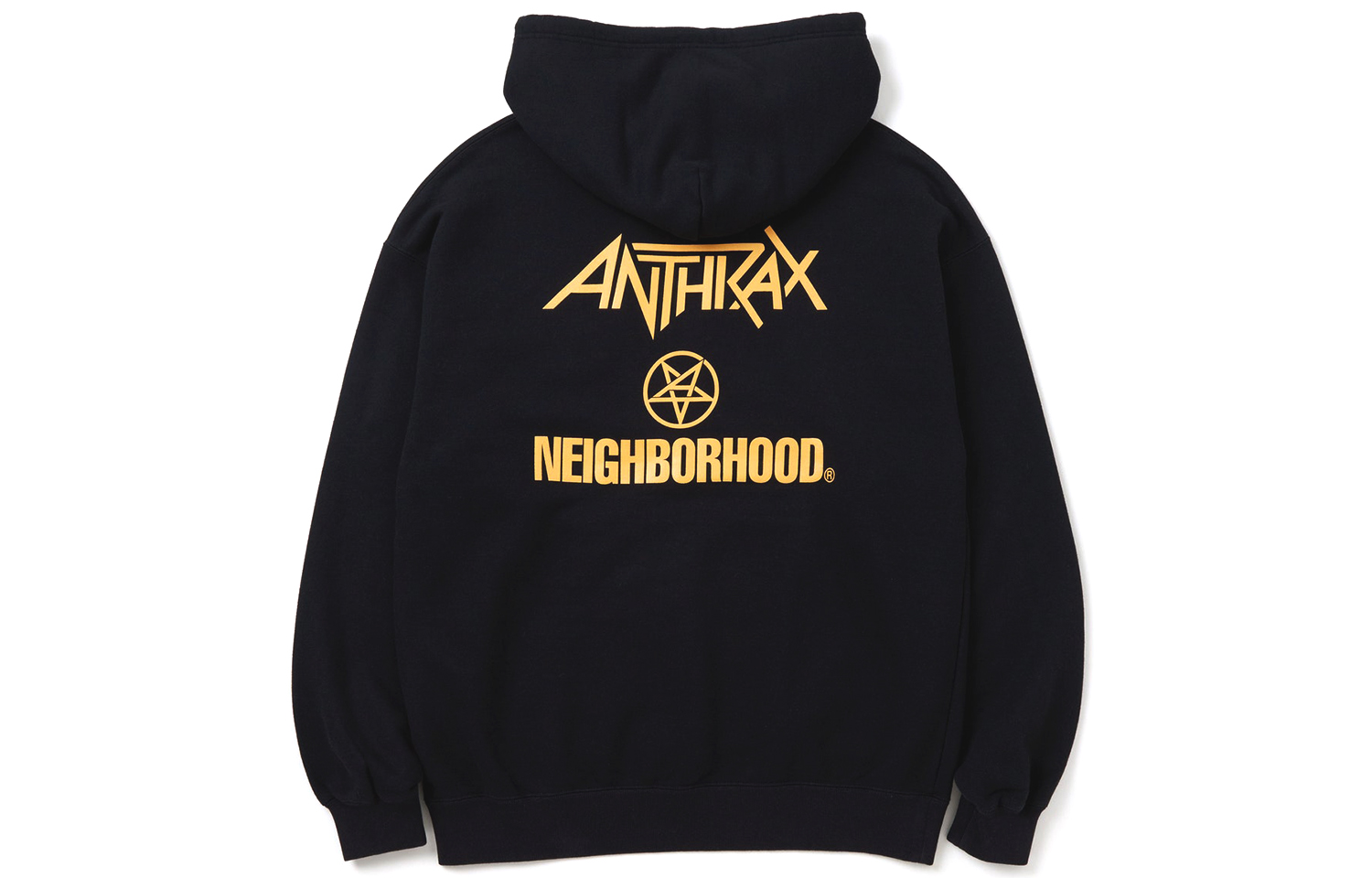 Lookbook NEIGHBORHOOD x ANTHRAX FW23 Hoodie Band Grafik Unisex Hitam 232UWNH-CSM01S