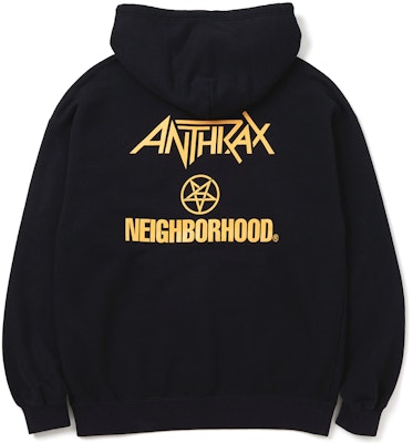 NEIGHBORHOOD x ANTHRAX FW23 Hoodie Band Grafik Unisex Hitam 232UWNH-CSM01S Lookbook NEIGHBORHOOD x ANTHRAX FW23 Hoodie Band Grafik Unisex Hitam 232UWNH-CSM01S