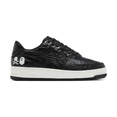 Neighborhood BAPE Bapesta 'Black Crocodile & Ostrich'