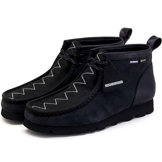Lookbook Neighborhood x Clarks Wallabee Boots GTX ''黑色拼接麂皮'' 26166768