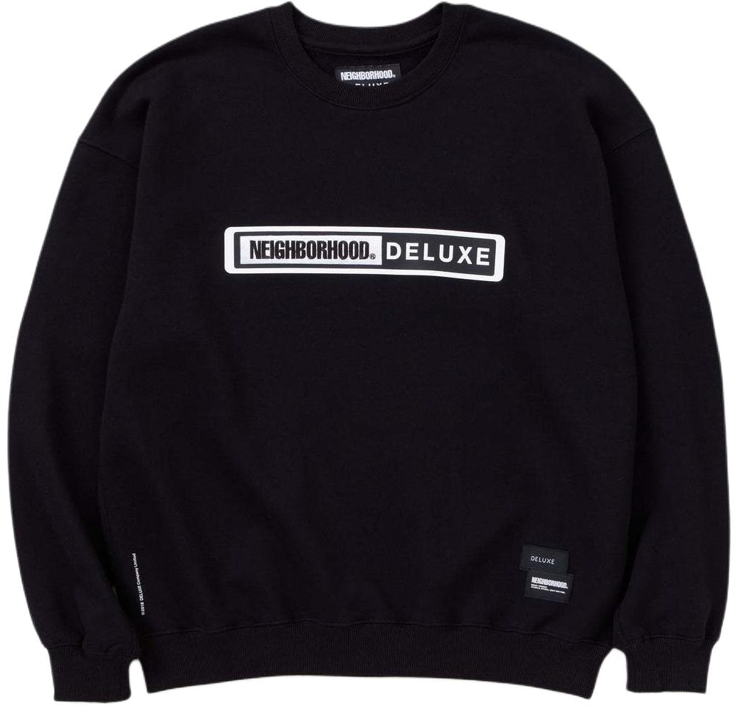 neighborhood-x-deluxe-crewneck-lettered-pullover-long-sleeve-sweatshirt-mens-23244-ddn-csm-01-s