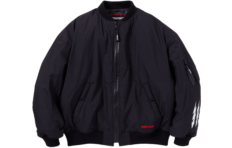 NBHD Futura Laboratories FW21 Logo Print Black Bomber Jacket Mens 212DEFMN-JKM01