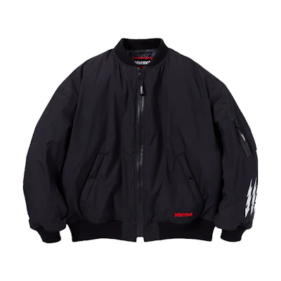 NBHD Futura Laboratories FW21 Logo Print Black Bomber Jacket Mens 212DEFMN-JKM01