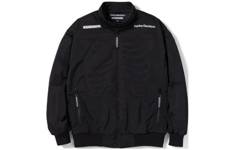 NBHD Harley-Davidson FW22 Logo Print Zip Jacket Black 99573-23VM