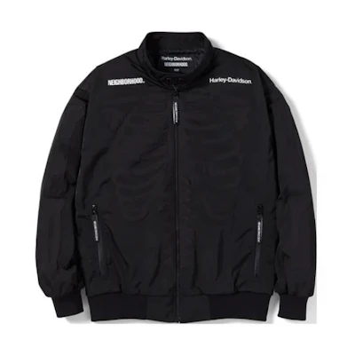 NBHD Harley-Davidson FW22 Logo Print Zip Jacket Black 99573-23VM