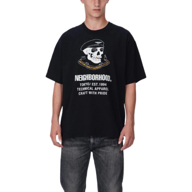 Shop NEIGHBORHOOD x Harley-Davidson Skull Graphic Tee FW22 Black  T-Shirt. 99567-23VM