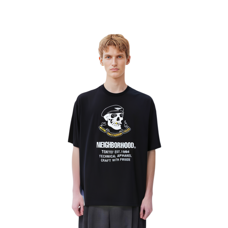 Sizing NEIGHBORHOOD x Harley-Davidson Skull Graphic Tee FW22 Black  T-Shirt. 99567-23VM