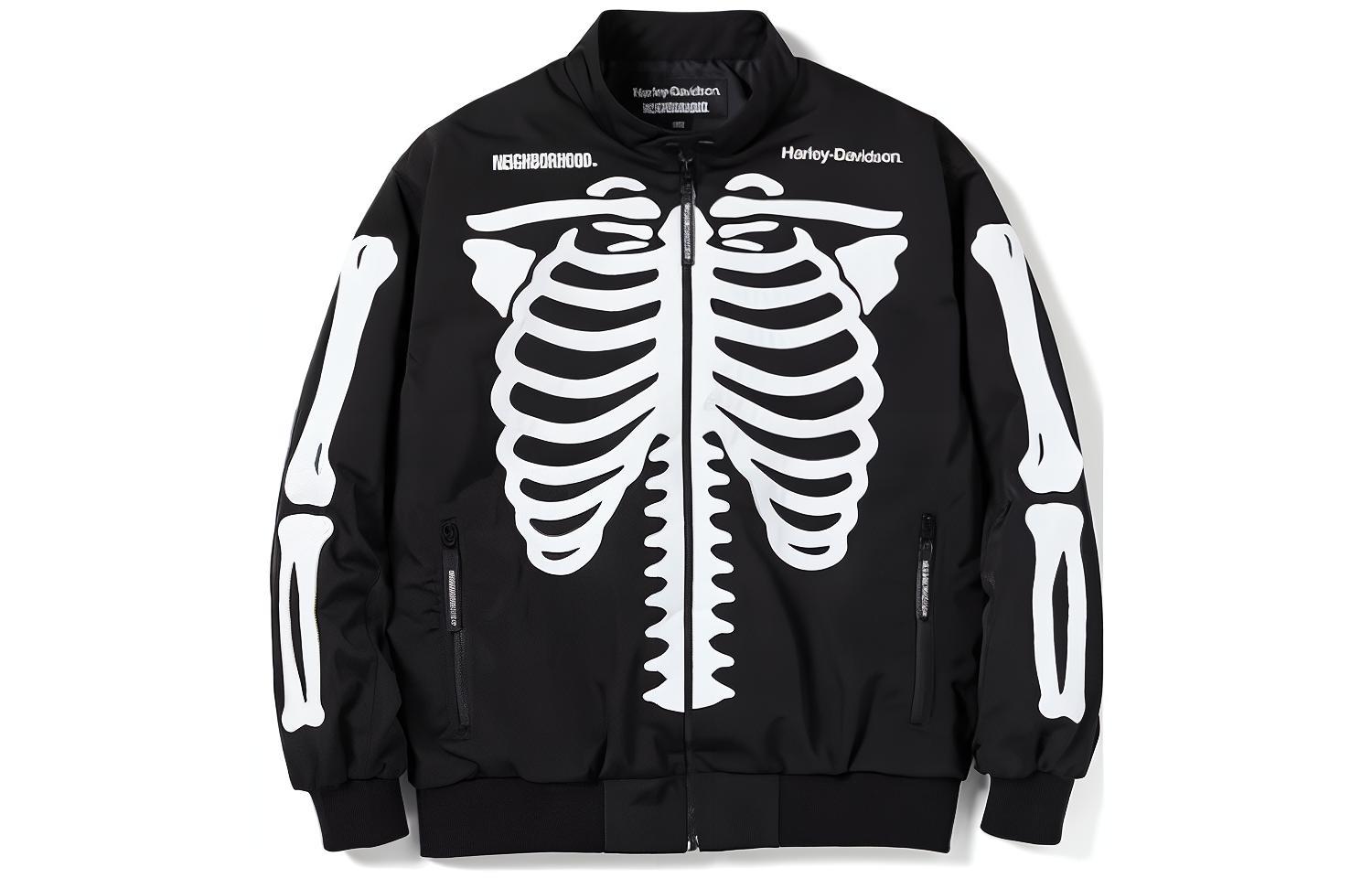 NBHD Harley Davidson FW22 Graphic Print Zip Jacket Black 222UT05N-JKM01