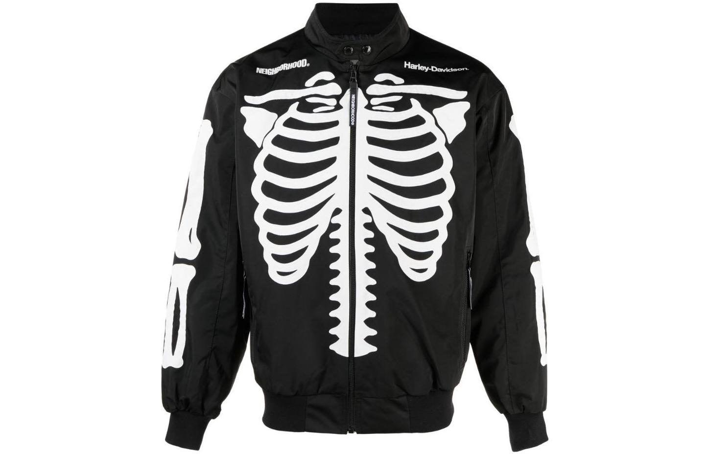 NBHD Harley Davidson Letter Print Zip Jacket Black - Edition 222UT05-NJKM01-BLKBLK