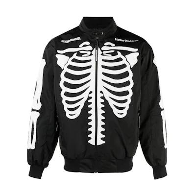 NBHD Harley Davidson Letter Print Zip Jacket Black - Edition 222UT05-NJKM01-BLKBLK