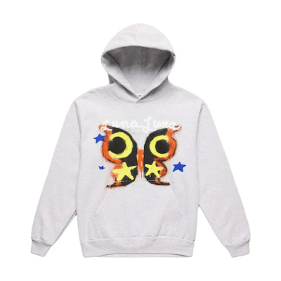 NBHD Luna Luna SS24 Butterfly Graphic Hoodie Unisex Gray NBH-SS24-01