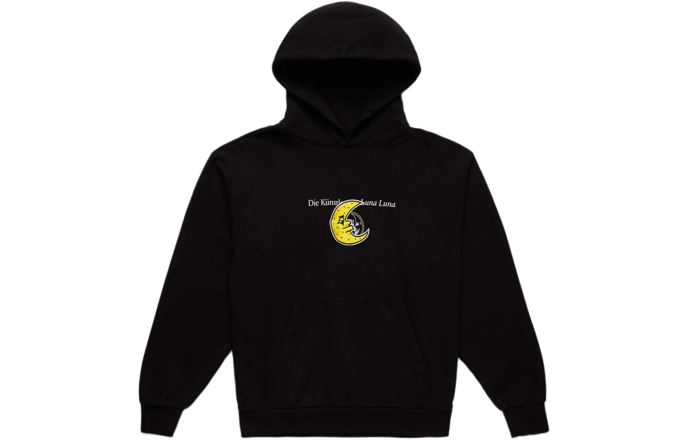 NBHD Luna Luna SS24 Moon Print Black Hoodie Unisex Long Sleeve NBH-SS24-03