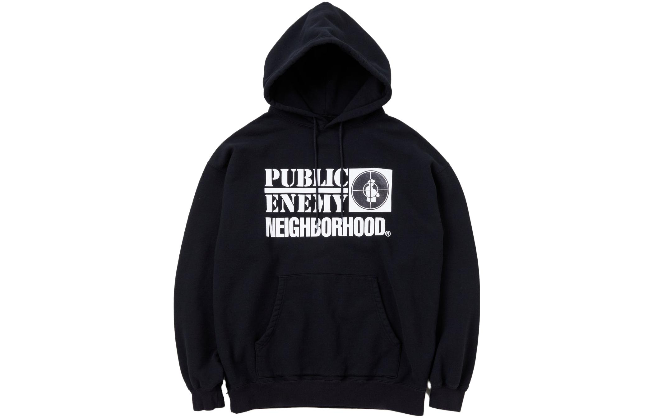 NBHD PUBLIC ENEMY Collaboration Logo Print Hoodie - 232UWNH-CSM01