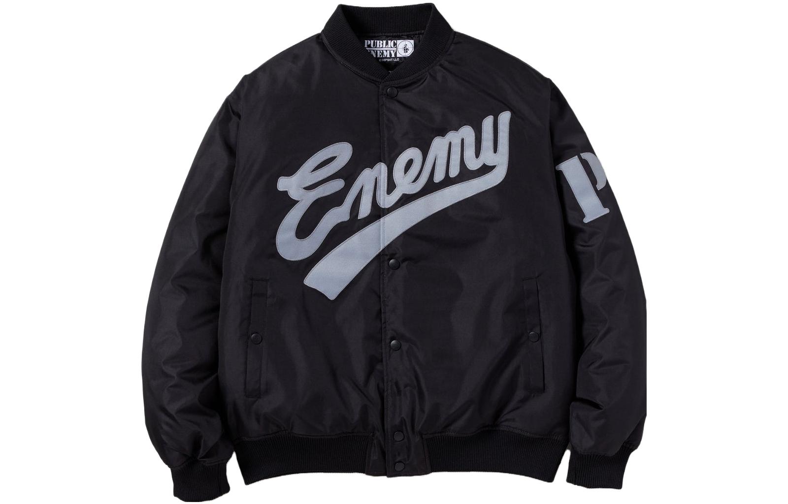 NBHD PUBLIC ENEMY Letter Graphic Long Sleeve Jacket Black 232FAMSN-JKM01