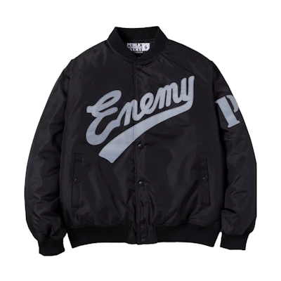 NBHD PUBLIC ENEMY Letter Graphic Long Sleeve Jacket Black 232FAMSN-JKM01