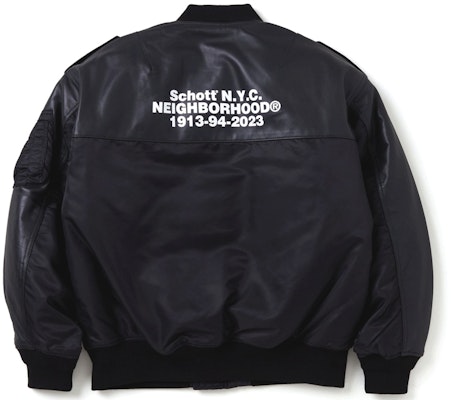 NEIGHBORHOOD x Schott Kostas FW23 黑色标志飞行夹克 男女同款 232USSHN-JKM02S Lookbook NEIGHBORHOOD x Schott Kostas FW23 黑色标志飞行夹克 男女同款 232USSHN-JKM02S