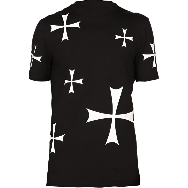 Neil Barrett  Black Graphic Crewneck Short Sleeve T-Shirt BJT456SH594S524