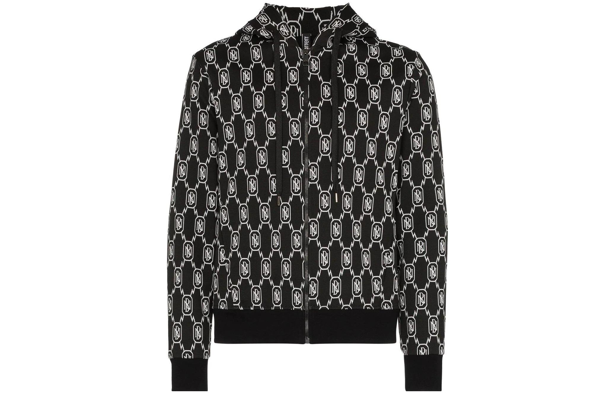 Neil Barrett All-Over Print Hooded Jacket Black (). PBJS582N522C524