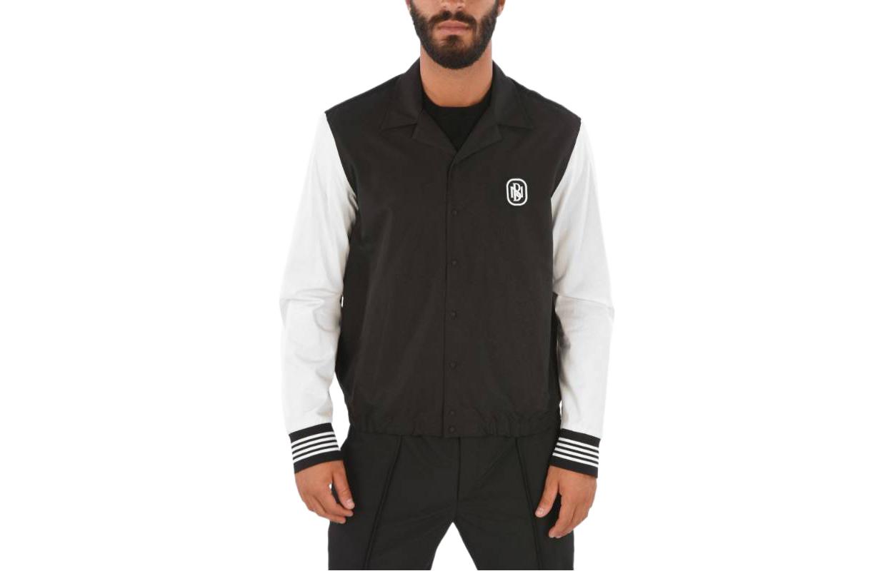 Neil Barrett Black Colorblock Single-Breasted Bomber Jacket PBCM1382BP087C2361