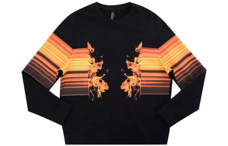 Neil Barrett Black Colorblock Stripe Print Crewneck Sweatshirt PBJS509SM543SIW-094