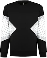 Neil Barrett Black Crewneck Pullover Patchwork Sweatshirt Long Sleeve PBJS346VG520C1122 Neil Barrett Black Crewneck Pullover Patchwork Sweatshirt Long Sleeve PBJS346VG520C1122