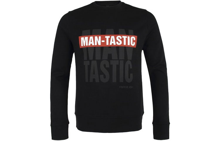 Neil Barrett Black Crewneck Sweatshirt with Letter Logo Print PBJS373MH528S2095