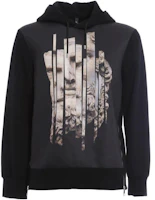 Neil Barrett Black Hoodie with Portrait Print Long Sleeves PBJS63SA513S01 Neil Barrett Black Hoodie with Portrait Print Long Sleeves PBJS63SA513S01