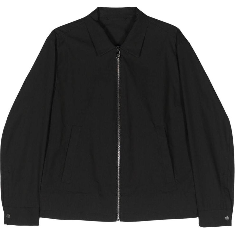 Neil Barrett Black Solid Color Zip-Up Drop Shoulder Jacket MY61034AY037-BLACK