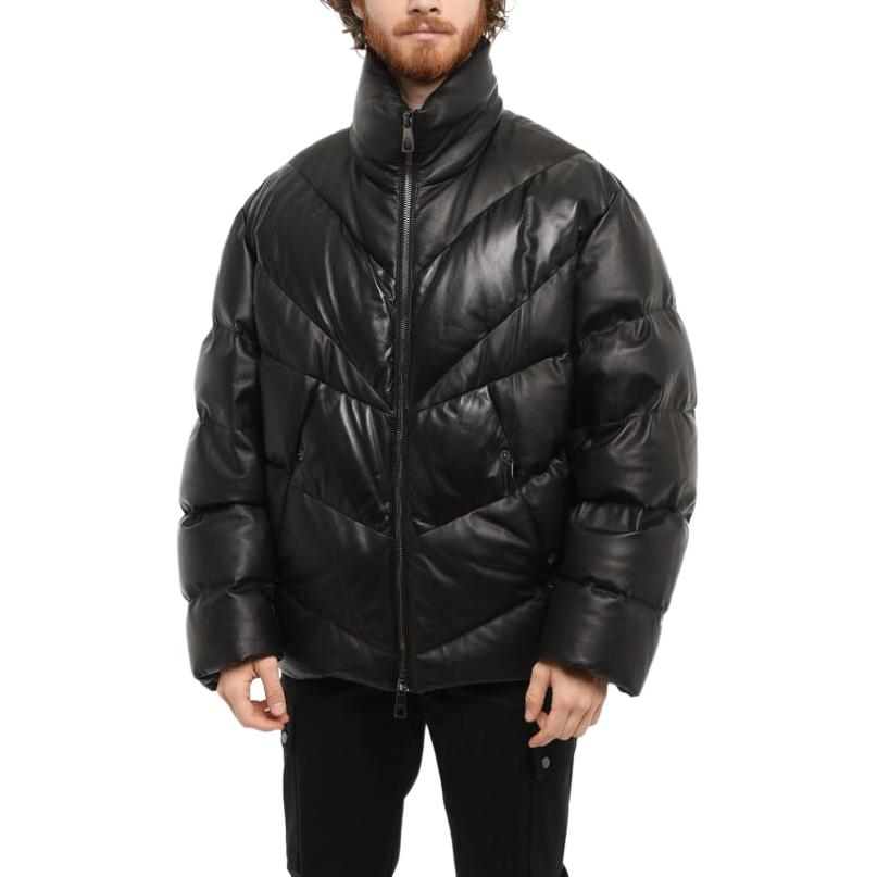 Neil Barrett Black Zip-Up High Collar Jacket PBPE009CT703C01