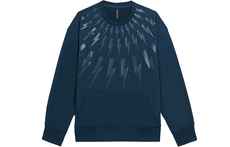 Neil Barrett Blue Lightning Bolt Print Pullover Sweatshirt for Men 2181114003800