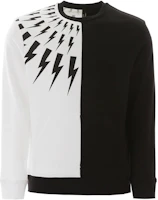 Neil Barrett Contrast Panel Pullover Hoodie Men’s Black White PBJS612S-N503S-524 Neil Barrett Contrast Panel Pullover Hoodie Men’s Black White PBJS612S-N503S-524