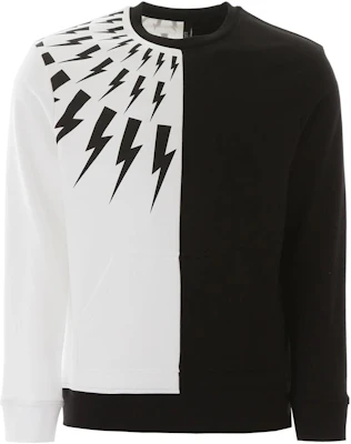 Neil Barrett Contrast Panel Hoodie Pria Hitam Putih PBJS612S-N503S-524 Buy Neil Barrett Contrast Panel Hoodie Pria Hitam Putih PBJS612S-N503S-524