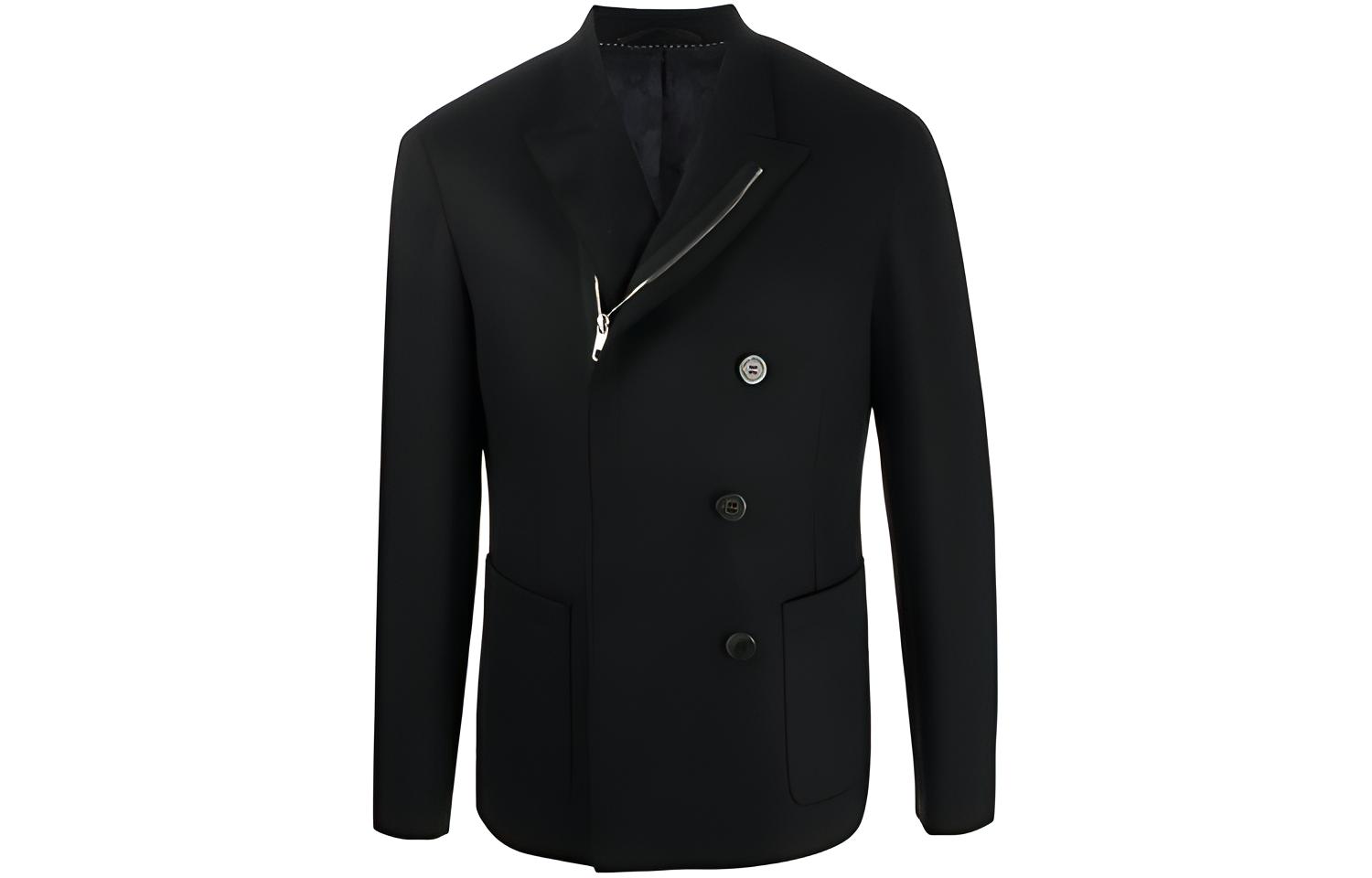 Neil Barrett Double-Breasted Zip Blazer Jacket Men’s Black PBGI703ZP00201