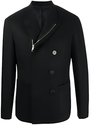 닐 바렛 더블브레스트 지퍼 블레이저 자켓 남성 블랙 PBGI703ZP00201 Buy 닐 바렛 더블브레스트 지퍼 블레이저 자켓 남성 블랙 PBGI703ZP00201