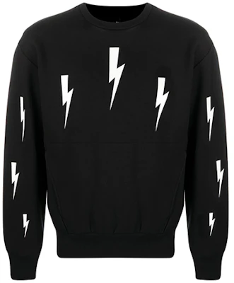 Neil Barrett Flash Triple Bolt Hitam Pullover Sweatshirt Pria BJS672S-P527S-524 Buy Neil Barrett Flash Triple Bolt Hitam Pullover Sweatshirt Pria BJS672S-P527S-524