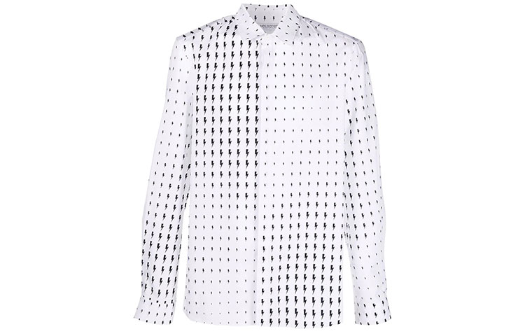 Neil Barrett FW21  Long-Sleeve Shirt with Logo Print BCM026SR012S526