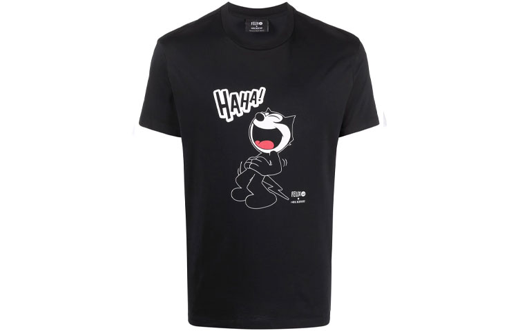 Neil Barrett FW21 Black Cartoon Graphic T-Shirt Men’s Short Sleeve BJT014BR530S1133