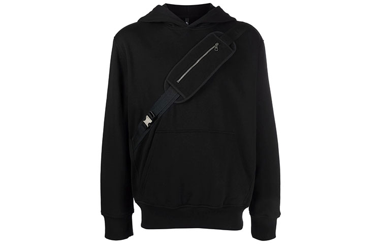 Neil Barrett FW21 Lace Pocket Hoodie BLACK BJS009R515S3158