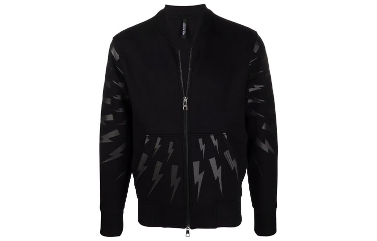 Neil Barrett FW21 Patterned Bomber Jacket Black Menswear BJS008SR519S0101