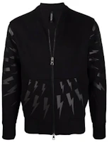 Neil Barrett FW21 Patterned Bomber Jacket Black Menswear BJS008SR519S0101 Neil Barrett FW21 Patterned Bomber Jacket Black Menswear BJS008SR519S0101