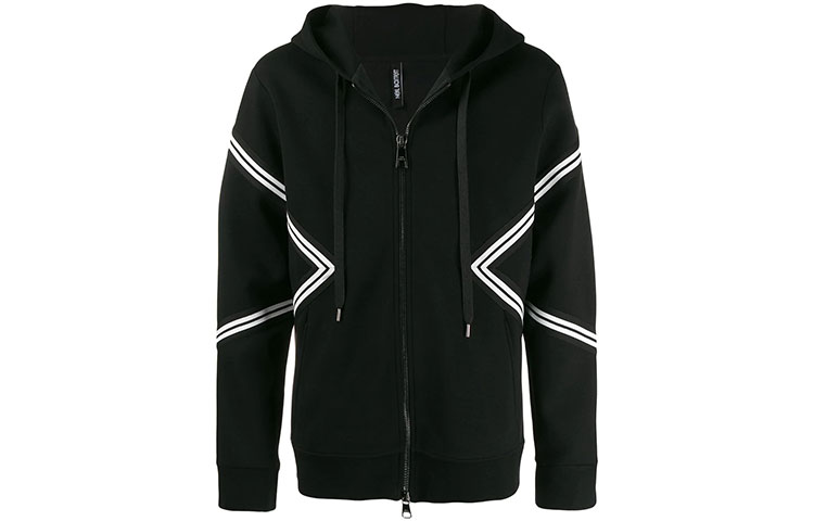 Neil Barrett FW21 Slim Fit Zip Hoodie Jacket Men’s BLACK PBJS500M-516C-1118