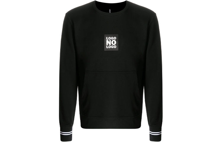 Neil Barrett FW21 Slogan Patch Long Sleeve Crewneck Sweatshirt Men’s Black PBJS662SP541S1118