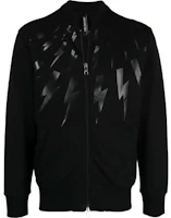Neil Barrett FW21 Thunder Print Zip-Up Bomber Jacket Men’s Black PBJS718SQ508S0101 Neil Barrett FW21 Thunder Print Zip-Up Bomber Jacket Men’s Black PBJS718SQ508S0101