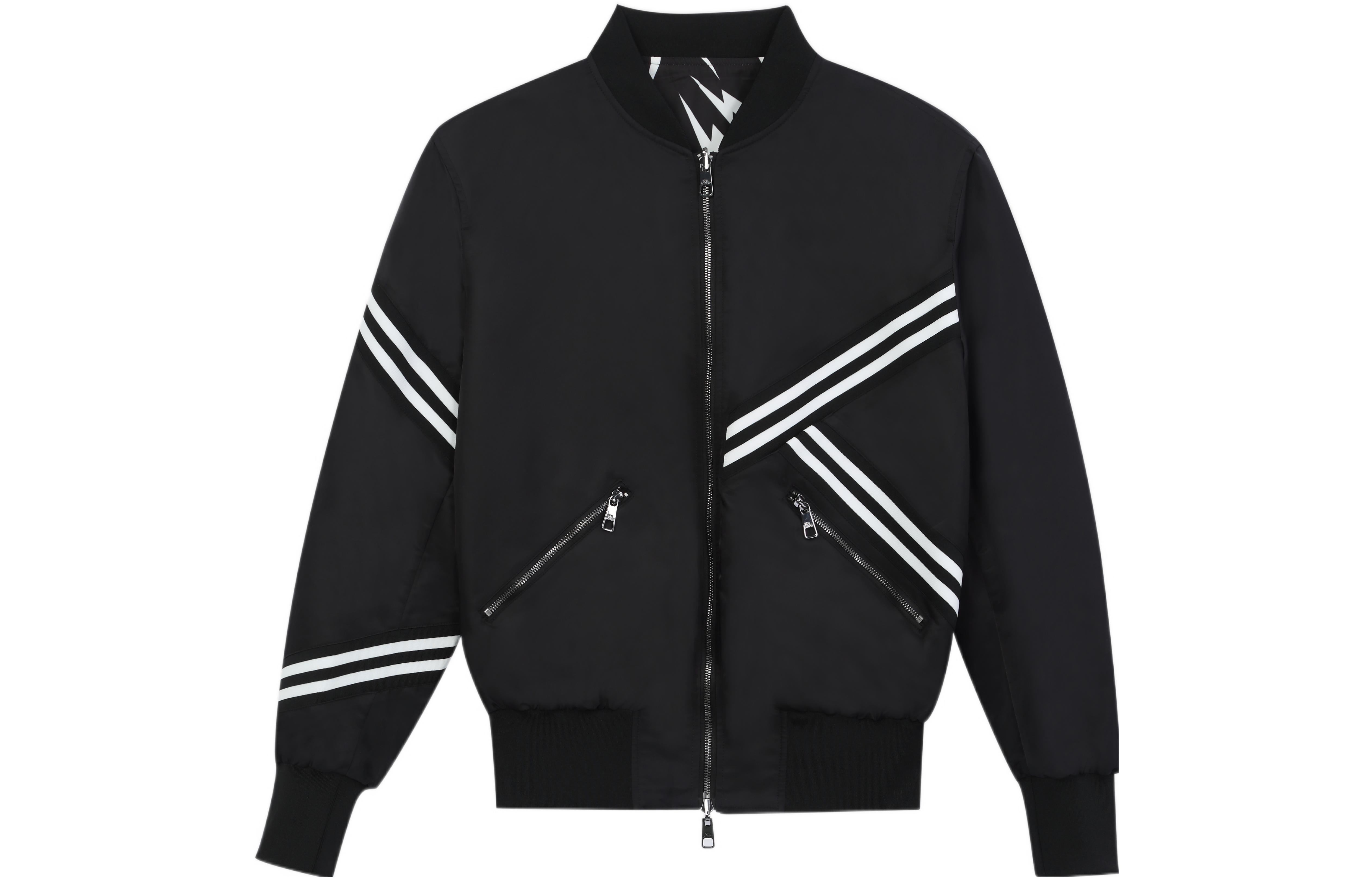 Neil Barrett FW22 Color-Block Zip Casual Jacket Black Long Sleeve BSP036RS-T014C-524