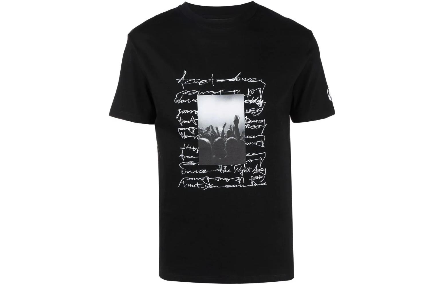 Neil Barrett FW22 Graphic Print Short Sleeve T-Shirt Black Mens. BJT063SS544S1891