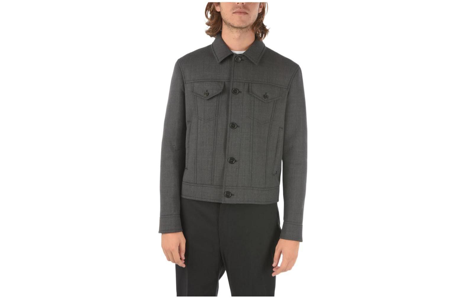 Neil Barrett FW22 Pocket Design Straight Long Sleeve Jacket Grey BSP313F067244